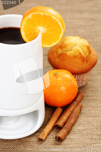 Image of hot chocolate and muffin