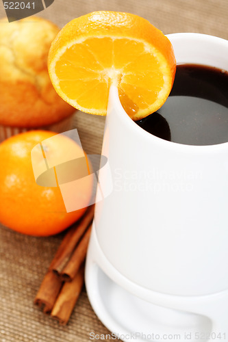 Image of hot chocolate and muffin