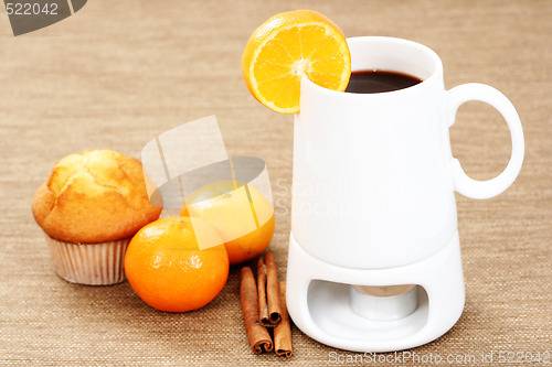 Image of hot chocolate and muffin