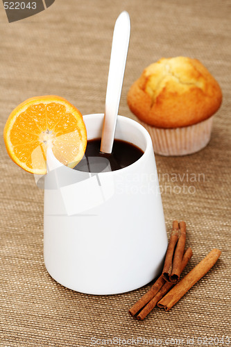 Image of hot chocolate and muffin