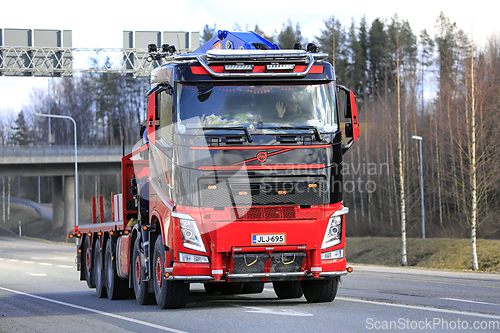 Image of Volvo Mobile Crane Truck on Road