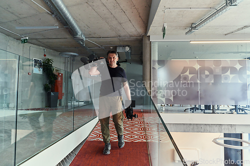 Image of A videographer arrives to recording promotional footage for the company, embodying creativity, innovation, and the essence of contemporary marketing strategies.