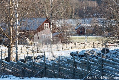 Image of Swedish farm in winter