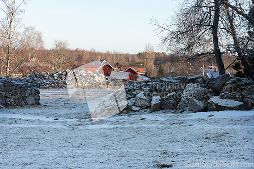 Image of Swedish cultural landscape in winter