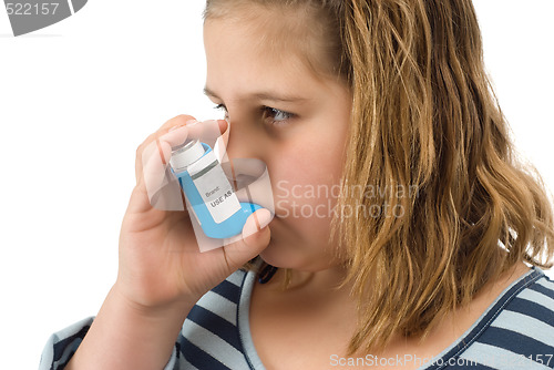 Image of Girl Taking Inhaler