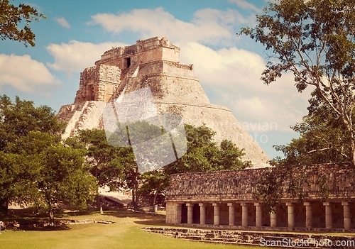 Image of Mayan pyramid Pyramid of the Magician in Uxmal