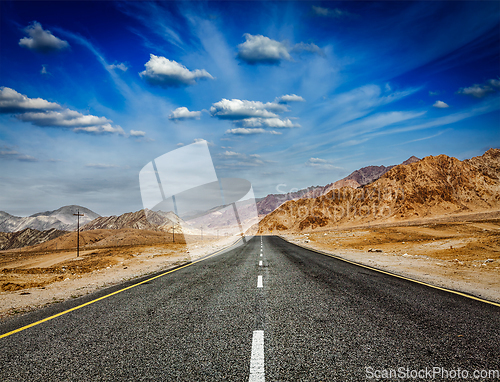 Image of Road in Himalayas with mountains