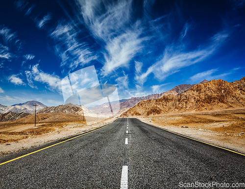 Image of Road in Himalayas with mountains