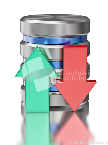 Image of Hard disk drive data storage database icon symbol