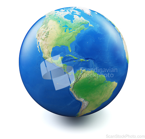 Image of Earth isolated on white background