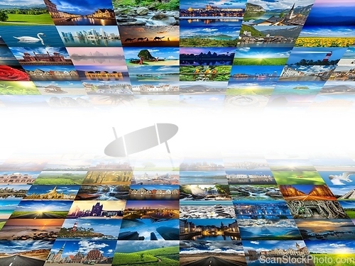 Image of Multimedia background of many images