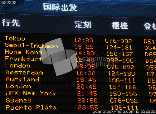 Image of Airport information board