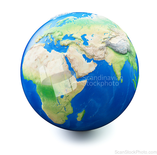 Image of Earth isolated on white background