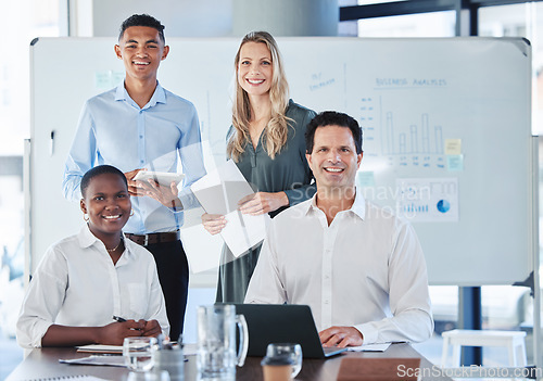 Image of Teamwork, collaboration and planning with a team of business people in the office for a workshop or training seminar. Our vision, mindset and goal is one of company growth and future development