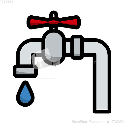 Image of Flat Design Pipe With Valve Icon