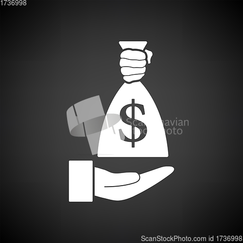 Image of Hand Holding The Money Bag Icon