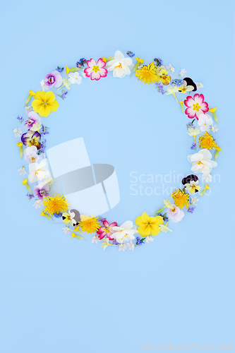 Image of Spring Beltane Floral Wreath with Flowers and Wildflowers