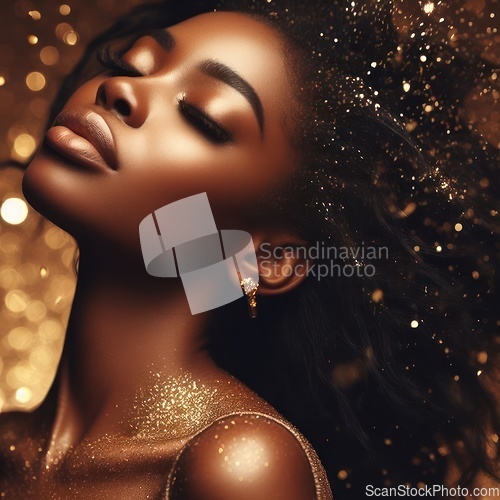 Image of Fashion concept of a stunning and beautiful black woman