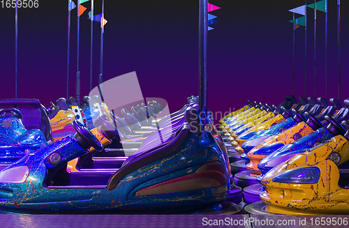 Image of colorful bumper cars