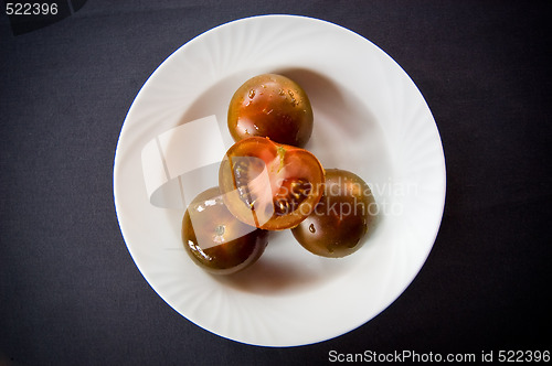 Image of A bowl of Black Prince tomatoes