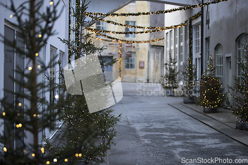 Image of Christmas Decorated Alley