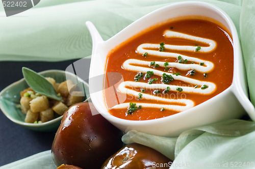 Image of Bowl of Black Prince tomatoe soup