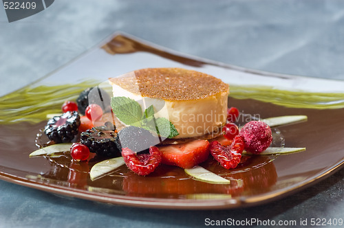 Image of Creme Catalan And A Selection Of Summer Fruits