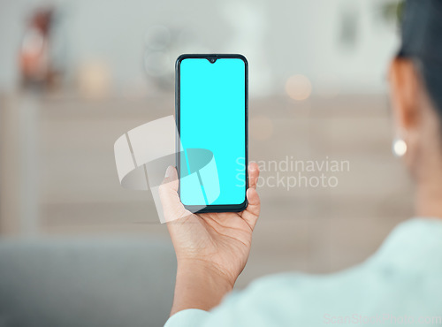 Image of Green screen phone, mockup and marketing, advertising and mobile brand app space. Closeup hands of woman, internet technology and social media website on 5g contact, digital connect and online design