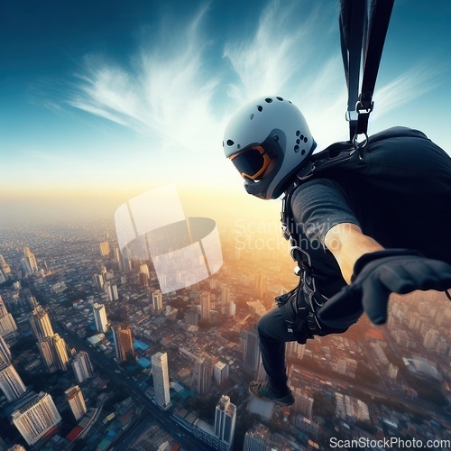 Image of person skydiving and freefalling 