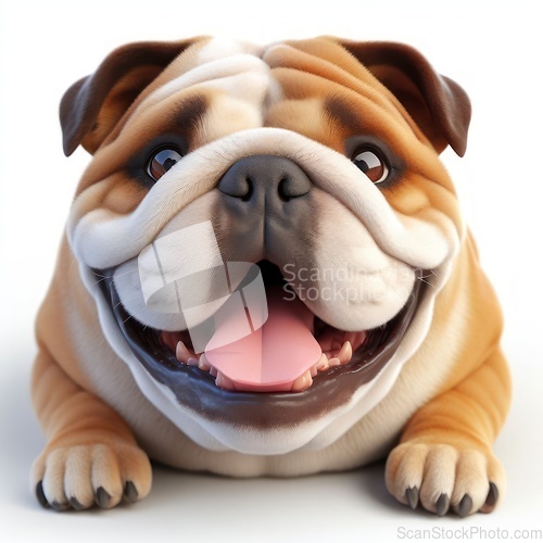 Image of adorable happy british bulldog dog