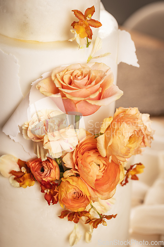 Image of Close up of beautiful wedding cake