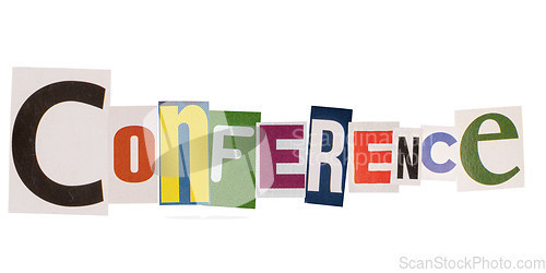 Image of The word conference made from cutout letters