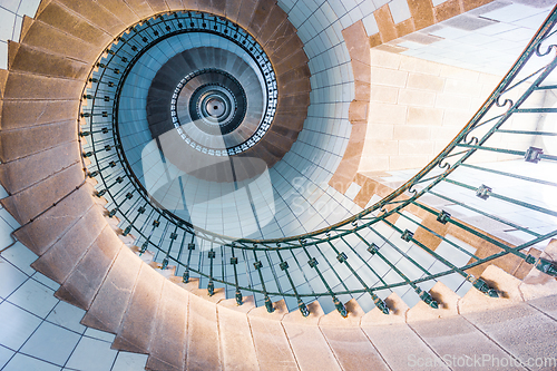 Image of High lighthouse stairs, vierge island, brittany,france