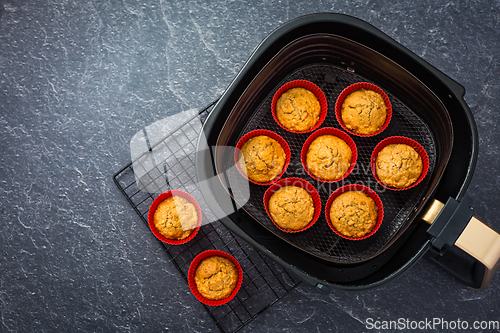 Image of Cooking and baking in airfryer - homemade apple muffins