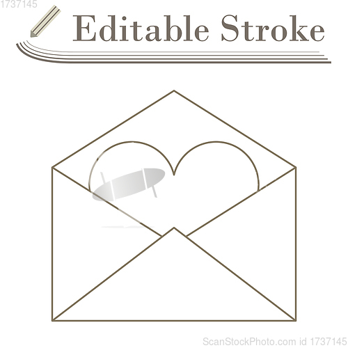 Image of Valentine Envelop With Heart Icon