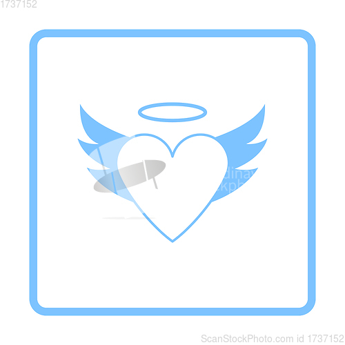 Image of Valentine Heart With Wings And Halo Icon