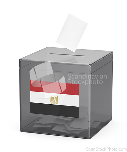 Image of Ballot box with the national flag of Egypt