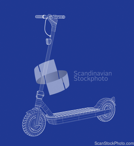 Image of 3D model of electric scooter