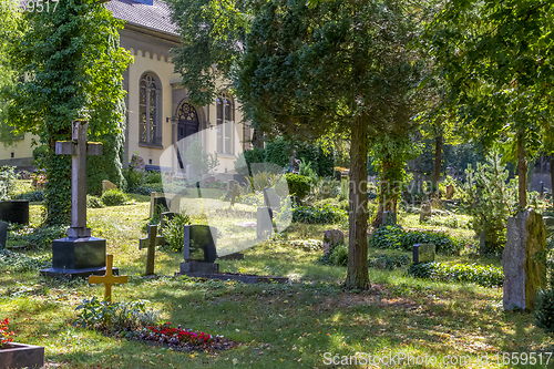 Image of sunny graveyard scenery