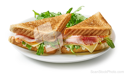 Image of plate of ham and cheese toast