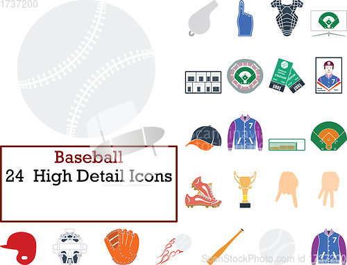 Image of Baseball Icon Set