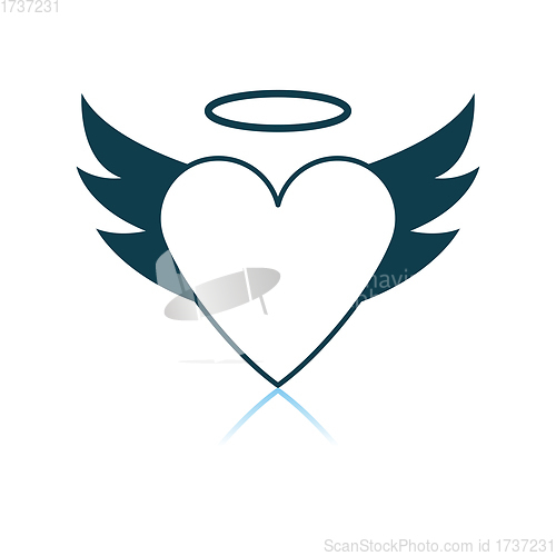 Image of Valentine Heart With Wings And Halo Icon