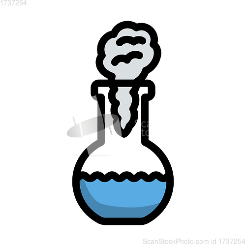 Image of Icon Of Chemistry Bulb With Reaction Inside