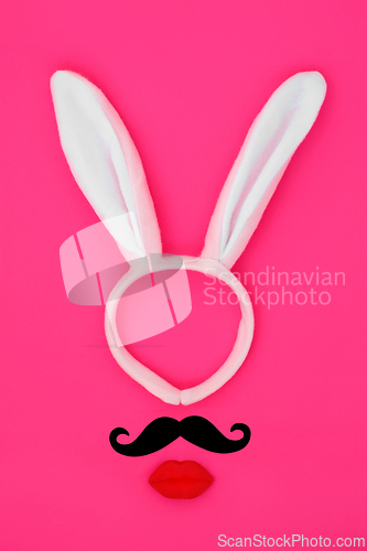 Image of Easter Bunny Ears Surreal Abstract Face 