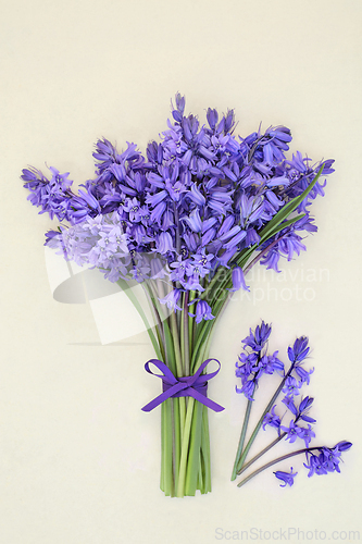 Image of Bluebell Flower Bouquet for Spring on Hemp Paper