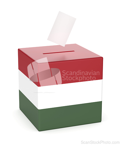 Image of Ballot box with the flag of Hungary