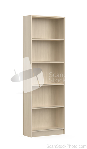 Image of Empty wooden bookcase