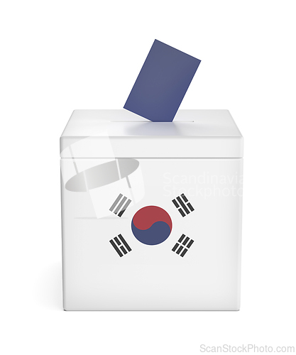 Image of Ballot box with national flag of the Republic of Korea
