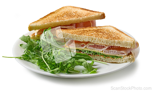 Image of plate of ham and cheese toast