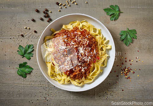 Image of bowl of pasta bolognese